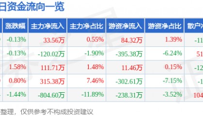 股票行情快报：隆基机械（002363）7月10日主力资金净买入33.56万元