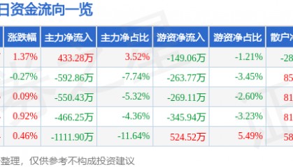 股票行情快报：三江购物（601116）8月25日主力资金净买入433.28万元