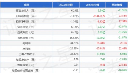 华中数控（300161）2025年中报简析：亏损收窄，盈利能力上升