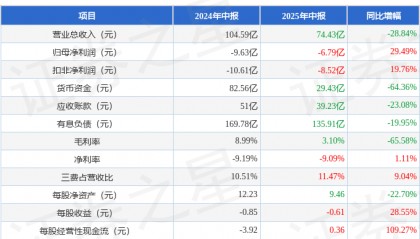 东方日升（300118）2025年中报简析：亏损收窄